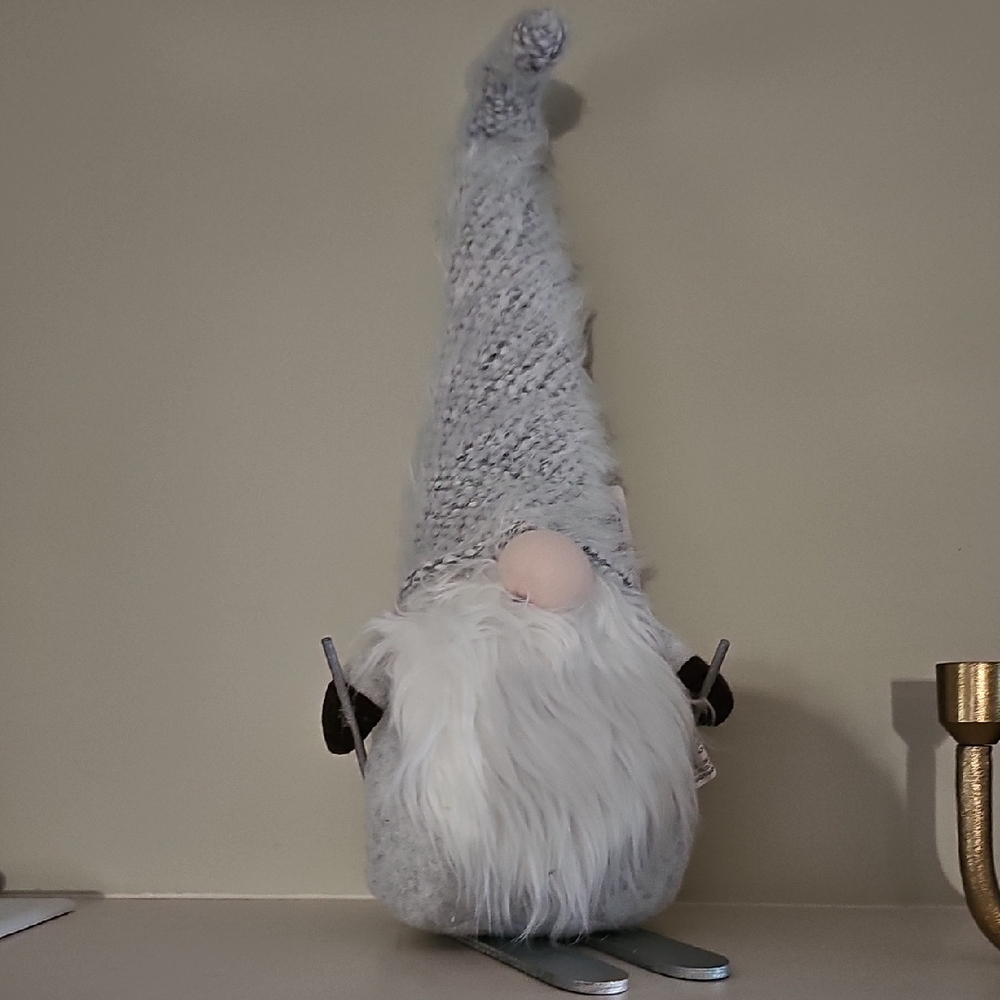 NWT Silver Gray Ski Gnome Plush